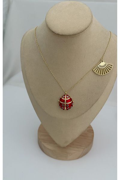 gozdeasutayaccessory Brand Red Ladybug Necklace