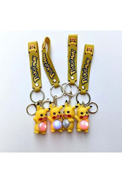 Wolawood 3D Led Lighted Cute Mascot Keychain Colorful Effect Bag Car Ornament Cute Figure Gift 1 Piece