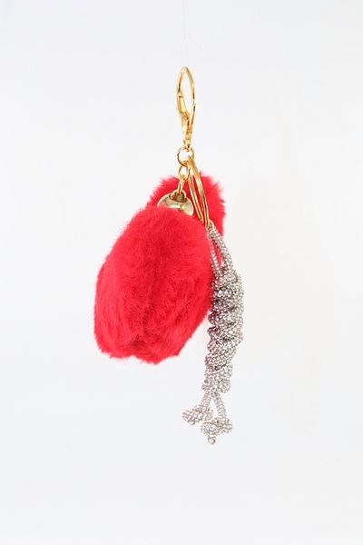 KEEBA Multi Keychain Bag Ornament Charm. Car Mirror Ornament. Keychain Plush Heart Knitted Rope Bag Charm