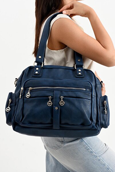 H&D COLLECTİON Багатосекційна практична м'яка шкіряна велика сумка для рук і плеча 543