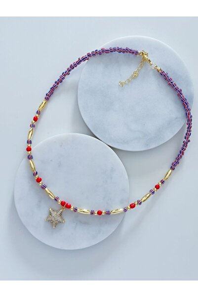 CHARMLUCKY Colorful Bead Star Necklace