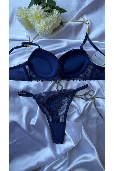 DUALANCE Set sutien cu sârmă cu model de flori susținute