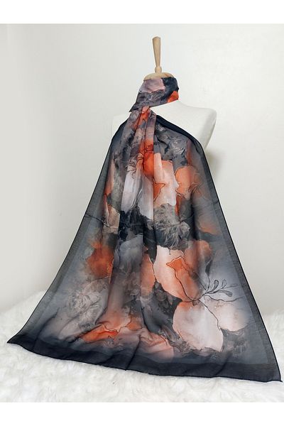 REMOMODA Patterned Soft Cotton Shawl Floral Model