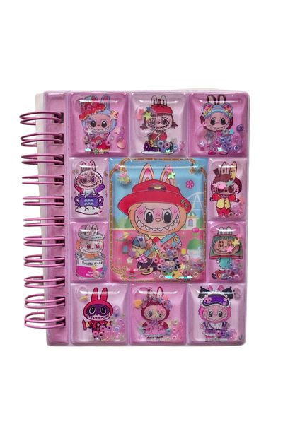AurorAccessory Labubu Figured 3D Juicy Cover 2 Sheets Color Sticker and Mini Notepad 8*10 cm 002C