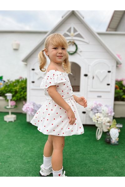 Little Ya Ya Love Girl's Heart Print Balloon Skirt