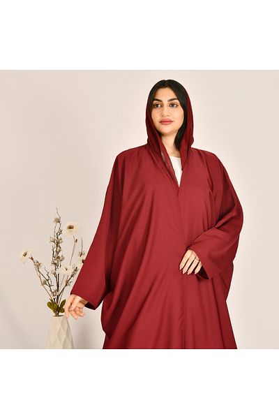 Beyond Maroon quarter-bisht wrap abaya