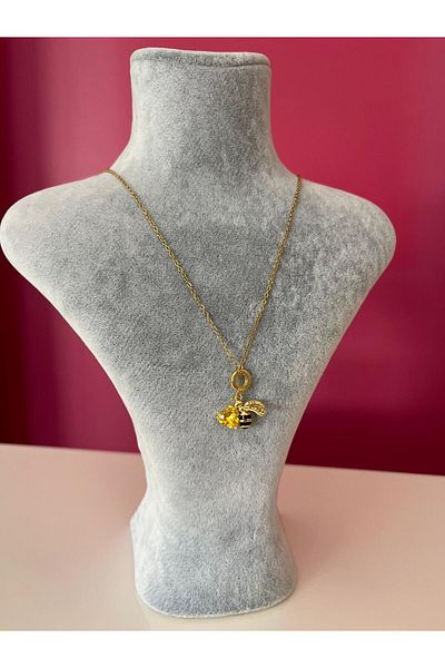Asteria Jewelry Design Yellow Stone Design Love Bee Necklace