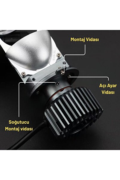 DEKOHOP H4 Far Ampül Lazer Mercekli T9-Pro Luxury Ayarlı Mini Bi-Led Far Ampülü