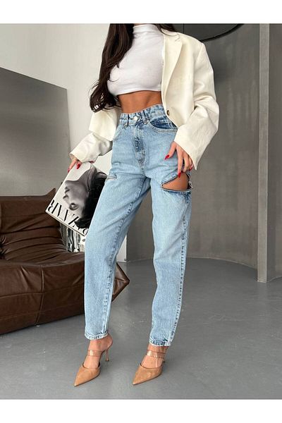 DENİKK TREND SPECIAL DESIGN ΠΑΝΤΕΛΟΝΙ MOM JEAN ΜΕ ΛΕΠΤΟΜΕΡΗ ΦΕΡΜΟΥΑΡ ΚΑΙΝΟΥΡΓΙΟ