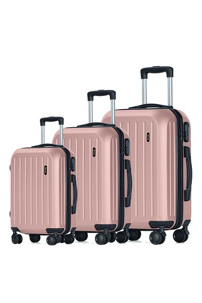 OEM Set 3 Trolere, 36L, 70L si 100L, Incuietoare cu cifru, 4 roti cu rotatie 360°