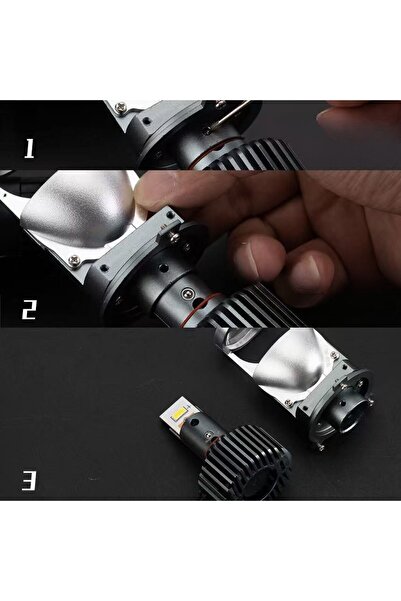 DEKOHOP H4 Far Ampül Lazer Mercekli T9-Pro Luxury Ayarlı Mini Bi-Led Far Ampülü