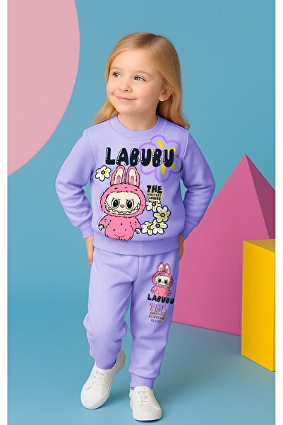 LİLLYPİCCA LALUBU Karakter Baskılı Likralı 2 iplik Pamuklu Penye Kumaş 2 Li Kız Çocuk Takım