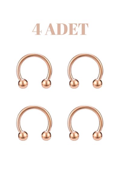 Blisse Piercing 4 Pieces of Surgical Steel Piercings |   Tragus Helix Cartilage Septum Nose Lip Compatible