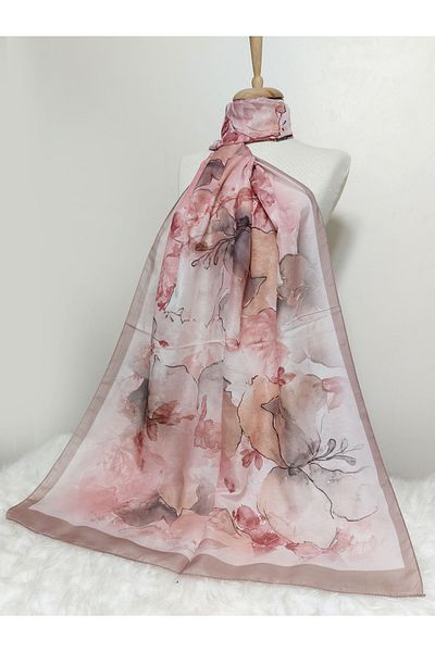 REMOMODA Patterned Soft Cotton Shawl Floral Model