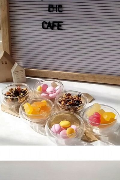 UCR HOME Double-Sided Turkish Delight Bowl, Presentation Bowl, Mini Sauce Bowl, Dragee Coffee Side Treat, Jam Bowl, Snack Bowl, Set of 6
