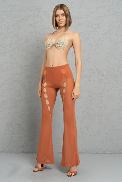 Kikiriki Ochre İspanyol Paça Transparan Pantolon