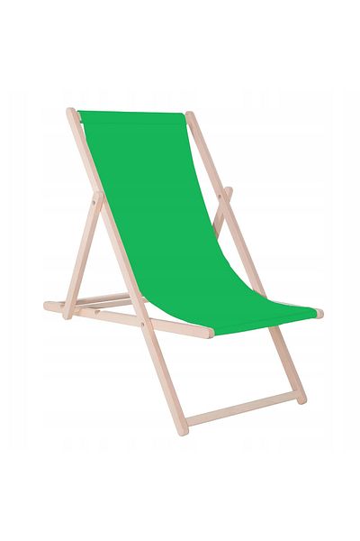 SERSIMO Folding sun lounger made of beech wood, self-assembly, 120kg, green