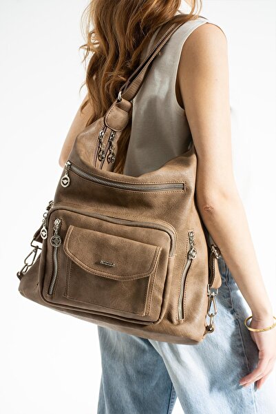 H&D COLLECTİON Велика м'яка шкіряна сумка через плече та на спину 540