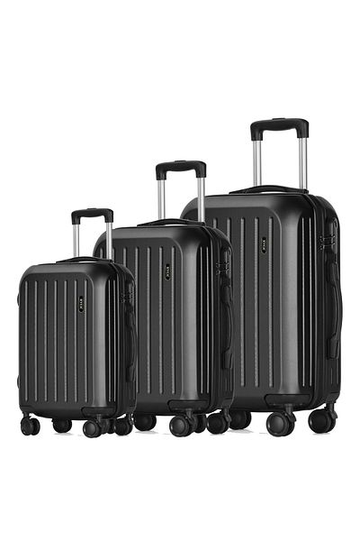 OEM Set of 3 Trolleys, 36L, 70L and 100L, Combination lock, 4 wheels with 360° rotation