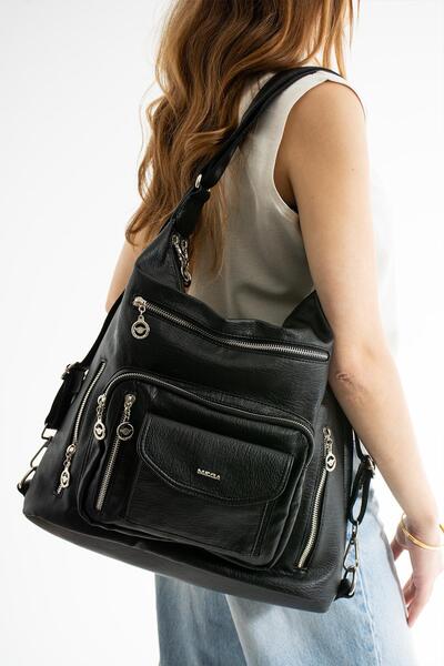 H&D COLLECTİON Geantă mare din piele moale atât pentru spate, cât și pentru u...