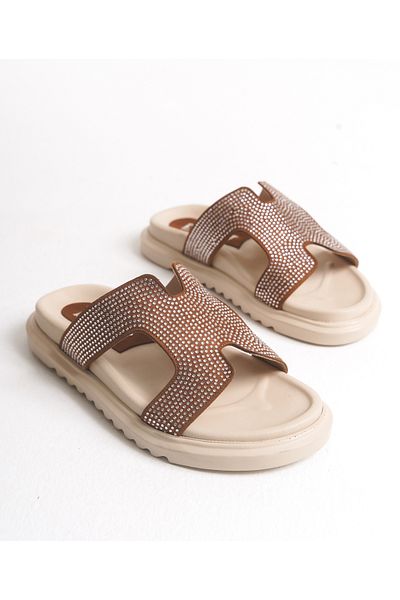 Everstar Women's Tan Stone Comfortable Orthopedic Sole Slippers
