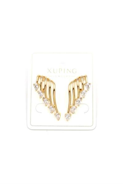 Royaleks Multiple Earrings with Stones - Gold