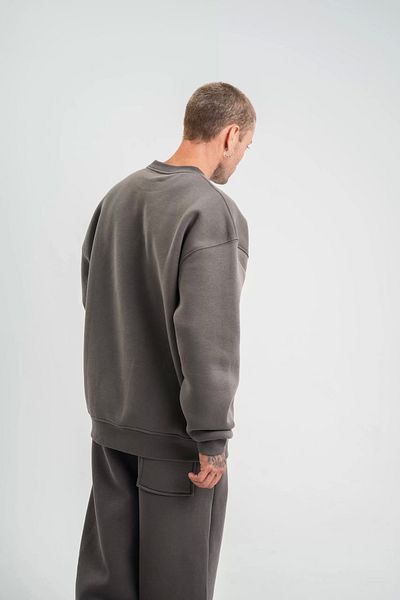 İpeksi Long Sleeve Crew Neck Basic Sweatshirt - Smoked