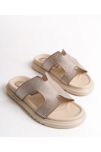Everstar Women's Beige Stone Comfortable Orthopedic Sole Slippers