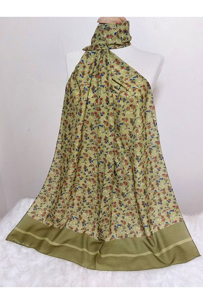 REMOMODA Patterned Chiffon Shawl Floral Model