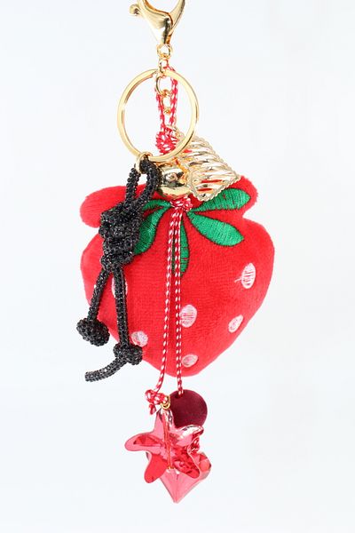 KEEBA Multi Keychain Bag Ornament Charm. Car Mirror Ornament. Keychain Strawberry Star Heart Rope Ball Bag Charm