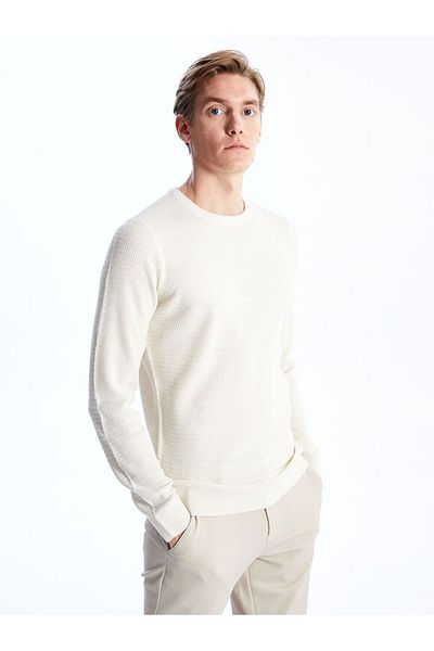 LC Waikiki Beige Crew Neck Men's Knitwear Sweater
