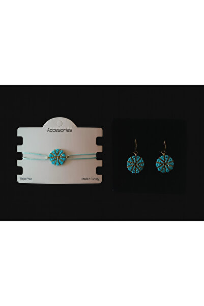 Tanem Mall Single Design Turquoise Miyuki Bracelet and Earring Set – Handmade...