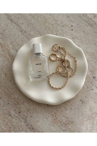 Bautinq Store 20cm Handmade Concrete Decorative Plate Presentation Tray Engagement Tray
