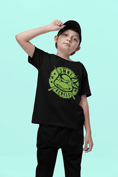 SEVBANO Tricou unisex pentru copii cu desene animate cu logoul Ninja Turtles (vârsta 1-12)