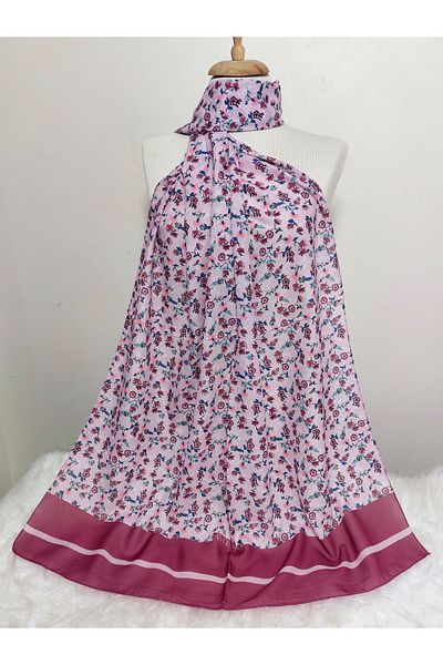 REMOMODA Patterned Chiffon Shawl Floral Model