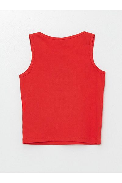 LC Waikiki Red Crew Neck Girl's Crop Undershirt