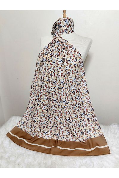 REMOMODA Patterned Chiffon Shawl Floral Model