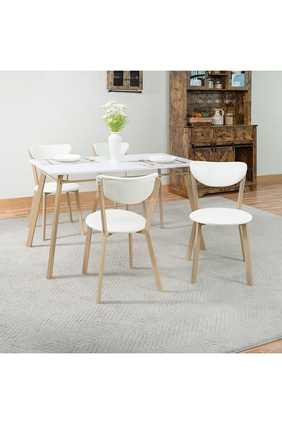 Old_Feller Nordic modern style, simple and fashionable，5-Piece 4-Seater Dining Set，Table set， Chairs set