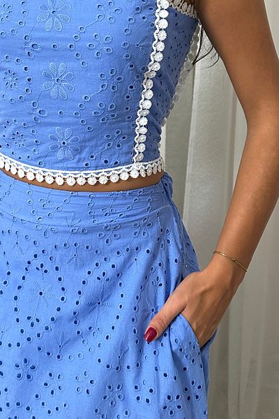 ASEDE Imported Special Design Lace Cotton Scallop Bottom Top Set
