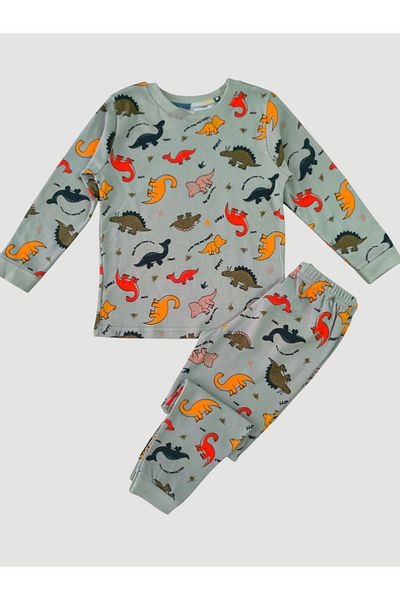 elmas kids 100% Cotton Boy Dinosaur Pattern Pajamas Set