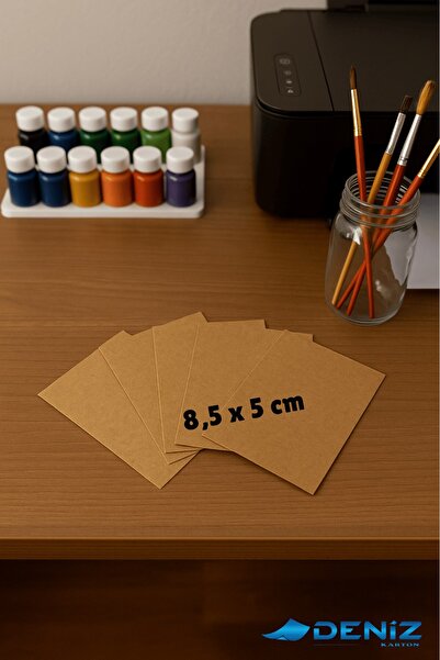 Deniz Karton Kraft 200 Adet 8x5 Boş Kartvizit - Not Kağıdı - Baskısız Kartvizit - 1.Kalite