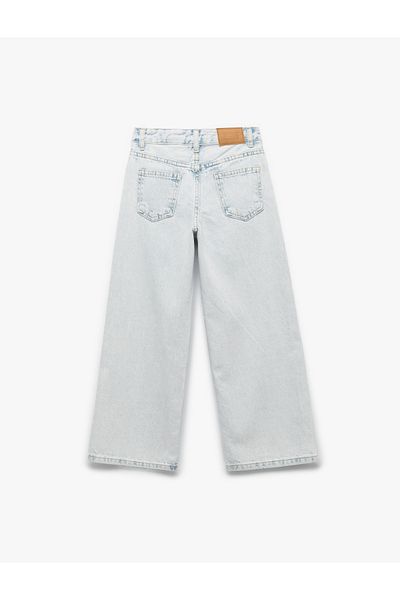 Koton Pantaloni din denim cu picioare largi din bumbac