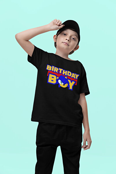 SEVBANO تي شيرت للأطفال مطبوع عليه رسوم متحركة للجنسين من عيد ميلاد سونيك (1-...