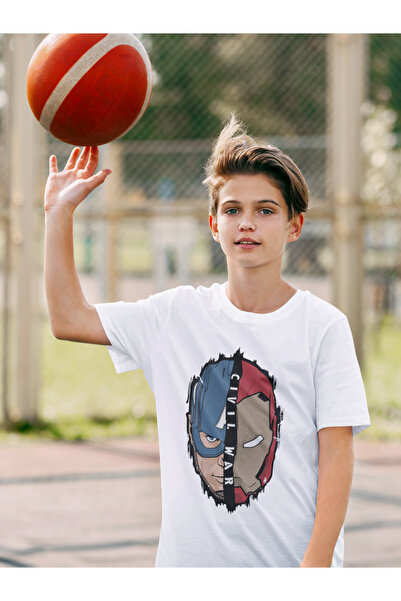 SEVBANO Παιδικό μπλουζάκι Demiradam Captain America Civil War με τυπωμένο Uni...