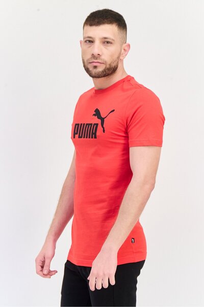 Puma تي شيرت رجالي رياضي بأكمام قصيرة للخارج، أحمر