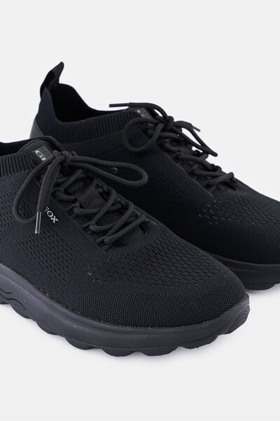 Geox Men Spherica Lace Up Casual Shoes, Black