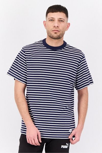 Puma X Nanamica Men Sportswear Fit Short Sleeve Outdoor Striped T-shirt, Multicolor