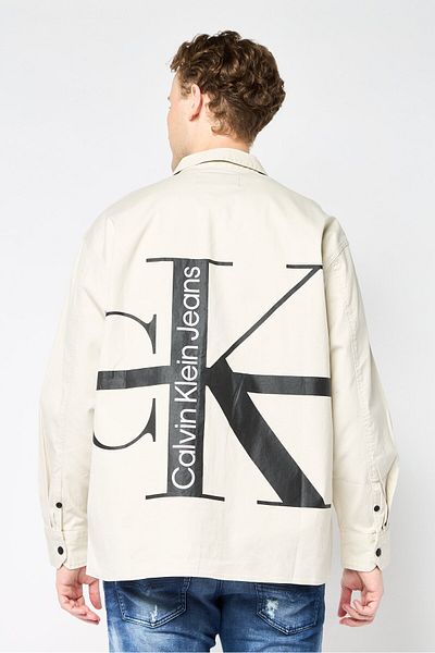 Calvin Klein Jeans Men Solid Jacket Shirt, Beige