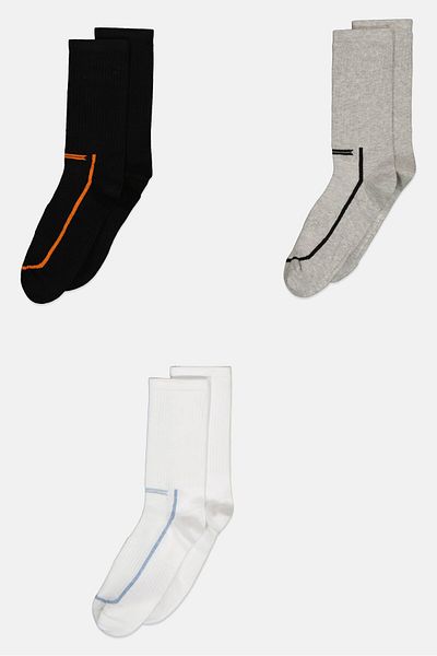 Tapout Men 3 Pairs Ribbed Sport Crew Sock, Multicolor