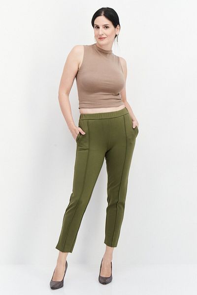 Alfani Women Petite Fit Solid Cropped Pant, Olive